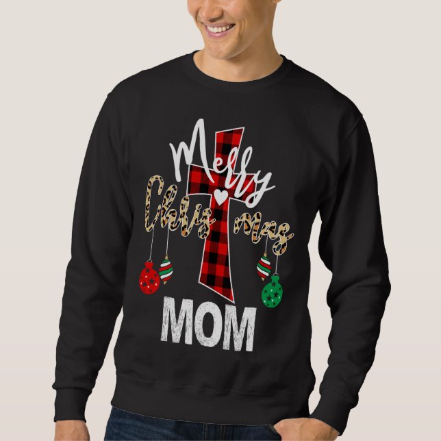 God jul Mamma gugud Kor Christian Red Play Lång Ärmad Tröja (Framsida)