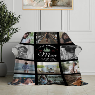 God jul Mamma Modern Family Photo Collage Fleecefilt