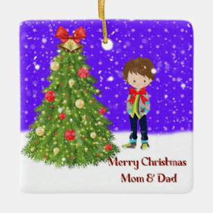 God jul Mamma & Pappa från Son Julgransprydnad Keramik