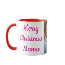 God Jul Mamma Personlig Fotomugg | Röd 