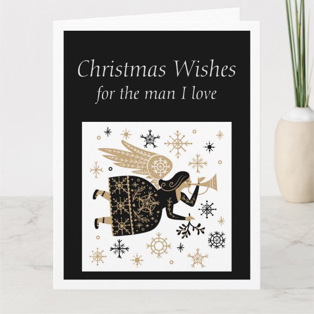 God Jul Man jag älskar Special Ängelkort Kort (Framsida)