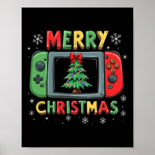 God jul Manar Boys Kids Gaming Gamer Julafton Fu Poster