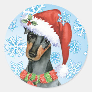 God Jul Manchester Terrier Runt Klistermärke