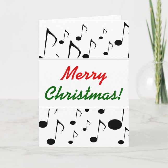 "God jul!" + Många Musik noter Mönster Helgkort (Framsida)