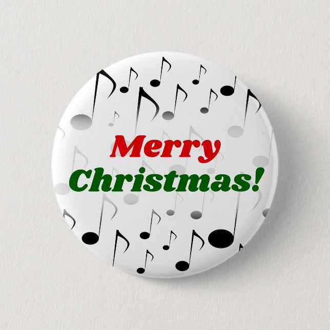 "God jul!" + Många Musik noter Mönster Knapp (Framsida)