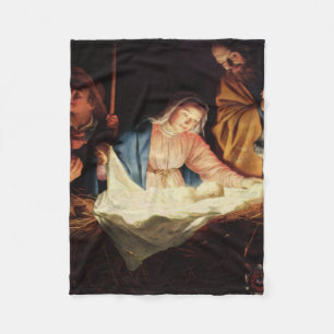 God Jul Manger Scene Fleecefilt