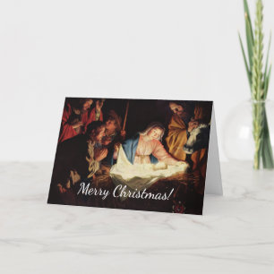 God Jul Manger Scene Kort