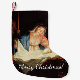God Jul Manger Scene Liten Julstrumpa