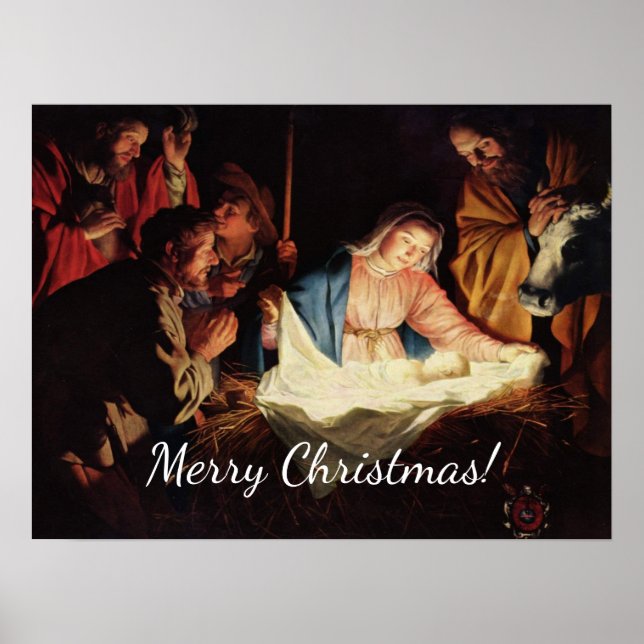 God Jul Manger Scene Poster (Framsidan)