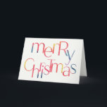 God jul-mappad icke-fotoenkel helgkort<br><div class="desc">Dessa färgstarka 7-tums x 5-tums veckors Julhälsningar julkort har stora röda,  gult och blåfärgade bokstäver i hälsning,  God jul. "Må julsäsongen fylla ditt hem med glädje,  ditt hjärta med kärlek och ditt liv med skratt."</div>