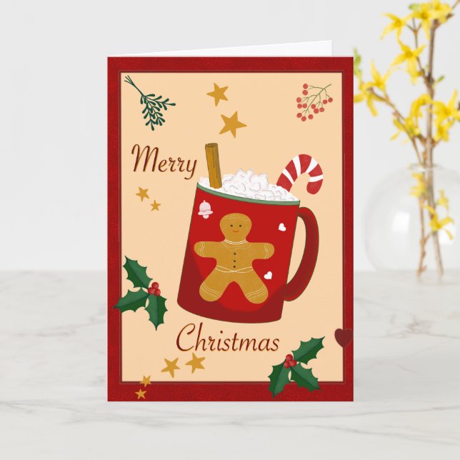 God jul-mappat gratulationskort kort (Gul blomma)