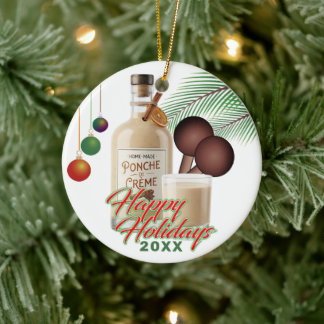 God Jul Maracas och Ponche de Creme Julgransprydnad Keramik