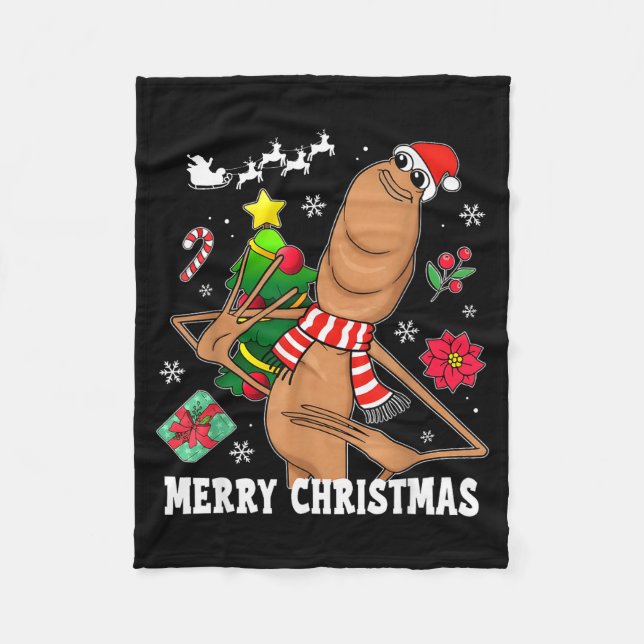 God Jul Marcus Maskormen Roligt Oknutet Meme Fleecefilt (Framsidan)
