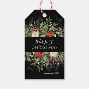 God jul Märkre för botaniskt gåvobistånd Presentetikett