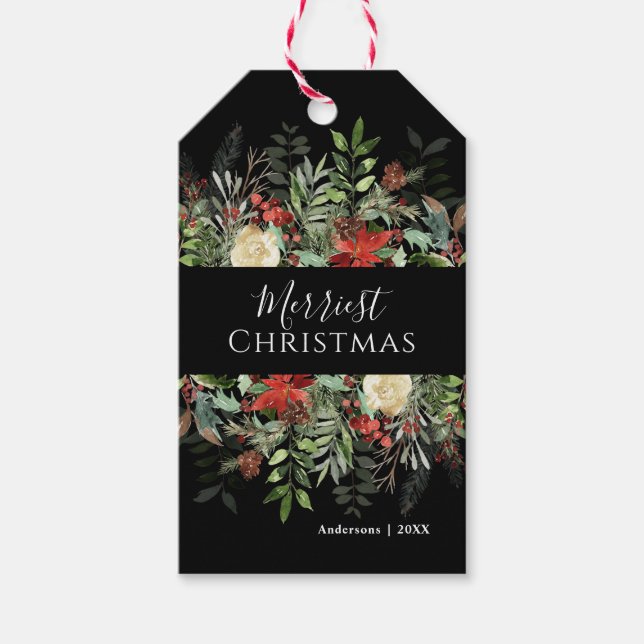 God jul | Märkre för botaniskt gåvobistånd Presentetikett (Framsidan)