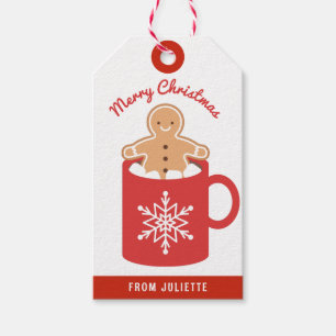 God Jul Märkre för Gingerbröd Cookie Gift Presentetikett
