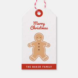 God Jul | Märkre för Gingerbröd Cookie Gift Presentetikett