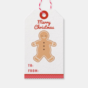 God Jul Märkre för Gingerbröd Cookie Gift Presentetikett