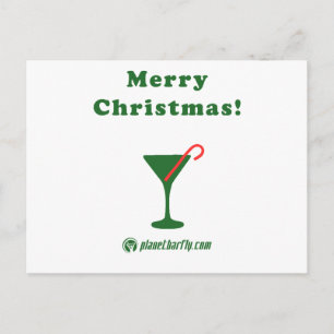 God jul Martini med candy cane Helg Vykort