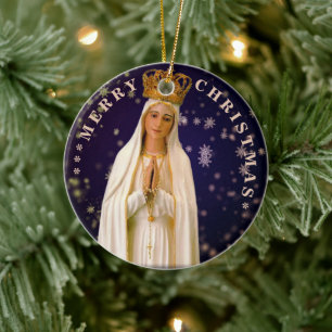 God Jul Mary jungfru Keramisk prydnadsföremål Julgransprydnad Keramik
