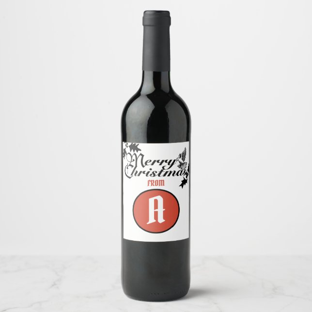 GOD JUL mat och drycketikettuppsättning Vinflaska Etikett (Framsida)