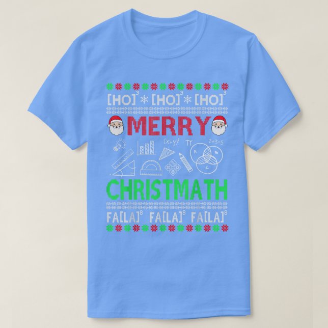 God Jul Math Teacher God Jul Math T Shirt (Design framsida)