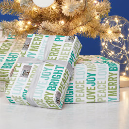 God Jul med 1 Horisontell Foto Vit Presentpapper
