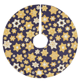 God jul med blå bakgrund julgransmatta borstad polyester