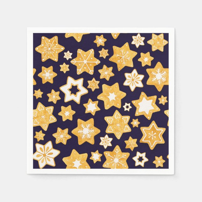 God jul med blå bakgrund pappersservett (Framsidan)