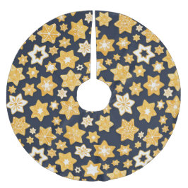 God jul med blå Grått-bakgrund Julgransmatta Borstad Polyester