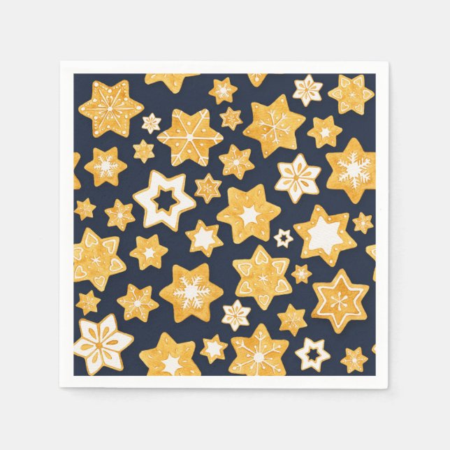 God jul med blå Grått-bakgrund Pappersservett (Framsidan)