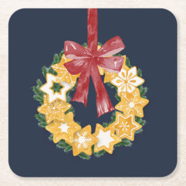 God jul med blå Grått-bakgrund Underlägg Papper Kvadrat