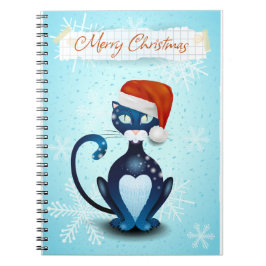 God jul med Black Cat med jultomten Anteckningsbok
