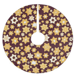 God jul med Burgundy Background Julgransmatta Borstad Polyester