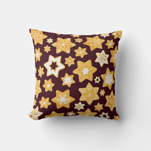 God jul med Burgundy Background Kudde (Framsida)