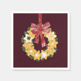 God jul med Burgundy Background Pappersservett