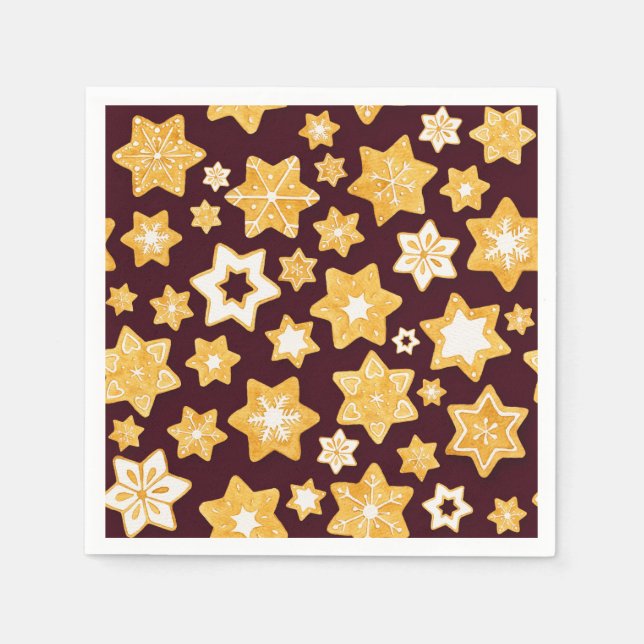 God jul med Burgundy Background Pappersservett (Framsidan)