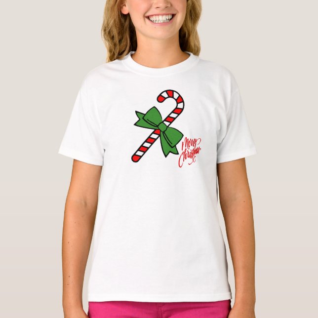 God jul med candy cane tee (Framsida)