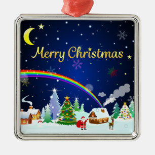 God jul med Crescent Måne Julgransprydnad Metall