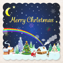 God jul med Crescent Måne Underlägg Papper