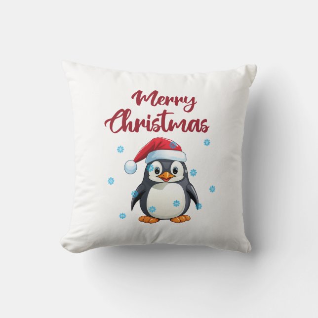 ’God jul’ med cute Penguin Kudde (Framsida)
