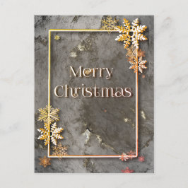 God Jul med djup och snökristaller Vykort