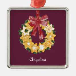 God jul med djupa plommon julgransprydnad metall