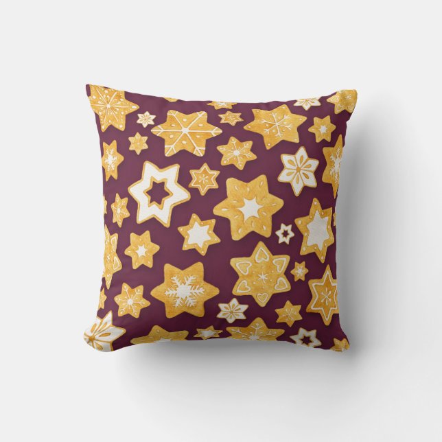 God jul med djupa plommon kudde (Framsida)