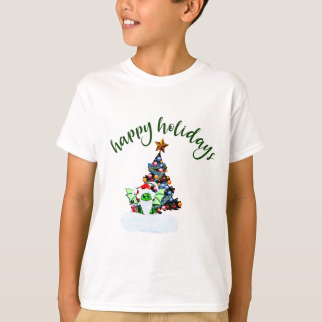 God jul med en Dragon Twist T Shirt (Framsida)