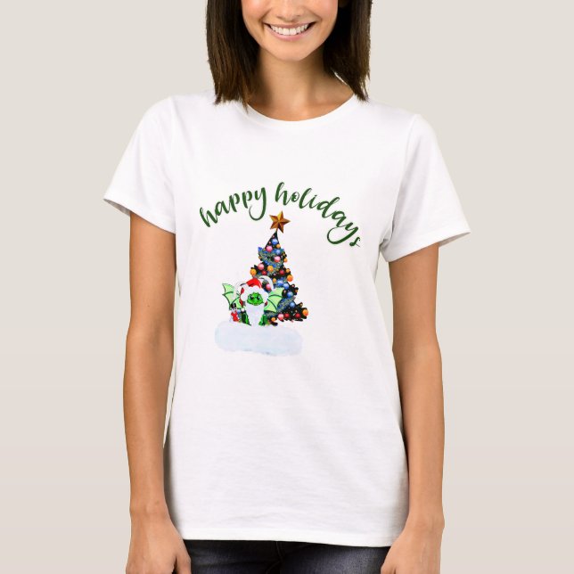 God jul med en Dragon Twist T Shirt (Framsida)