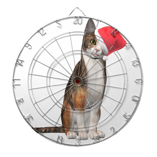 God jul med en lekfull katt i hatt piltavla (Framsidan)