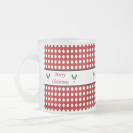 God jul med en Polka pricker mönster Frostad Glasmugg