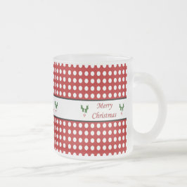 God jul med en Polka pricker mönster Frostad Glasmugg
