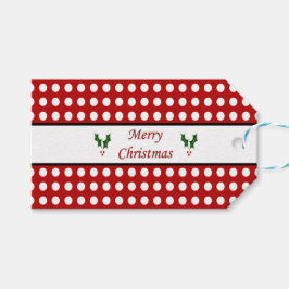 God jul med en Polka pricker mönster Presentetikett